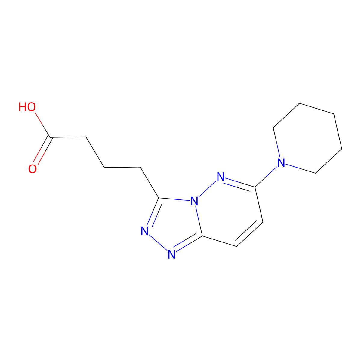 4-(6-(Piperidin-1-yl)-[1,2,4]triazolo[4,3-b]pyridazin-3-yl)butanoic acid molecular structure, CAS 1429901-72-3