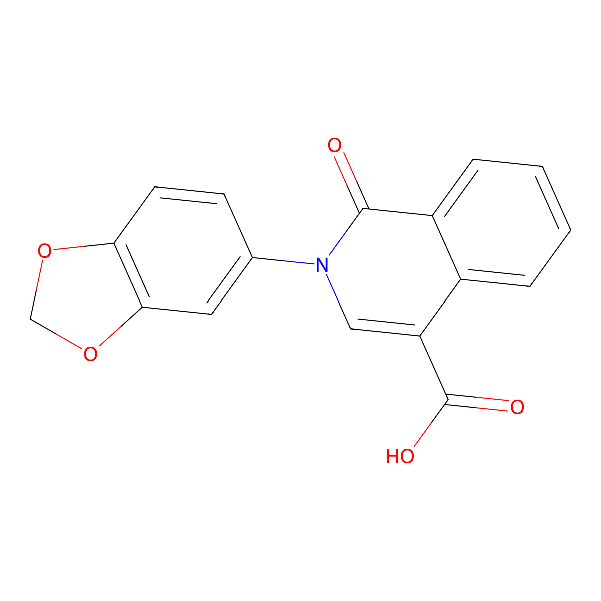 2-(Benzo[d][1,3]dioxol-5-yl)-1-oxo-1,2-dihydroisoquinoline-4-carboxylic acid molecular structure, CAS 1429901-74-5