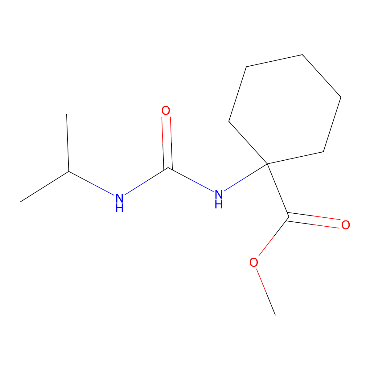 Methyl 1-[(propan-2-ylcarbamoyl)amino]cyclohexanecarboxylate molecular structure, CAS 1429901-78-9
