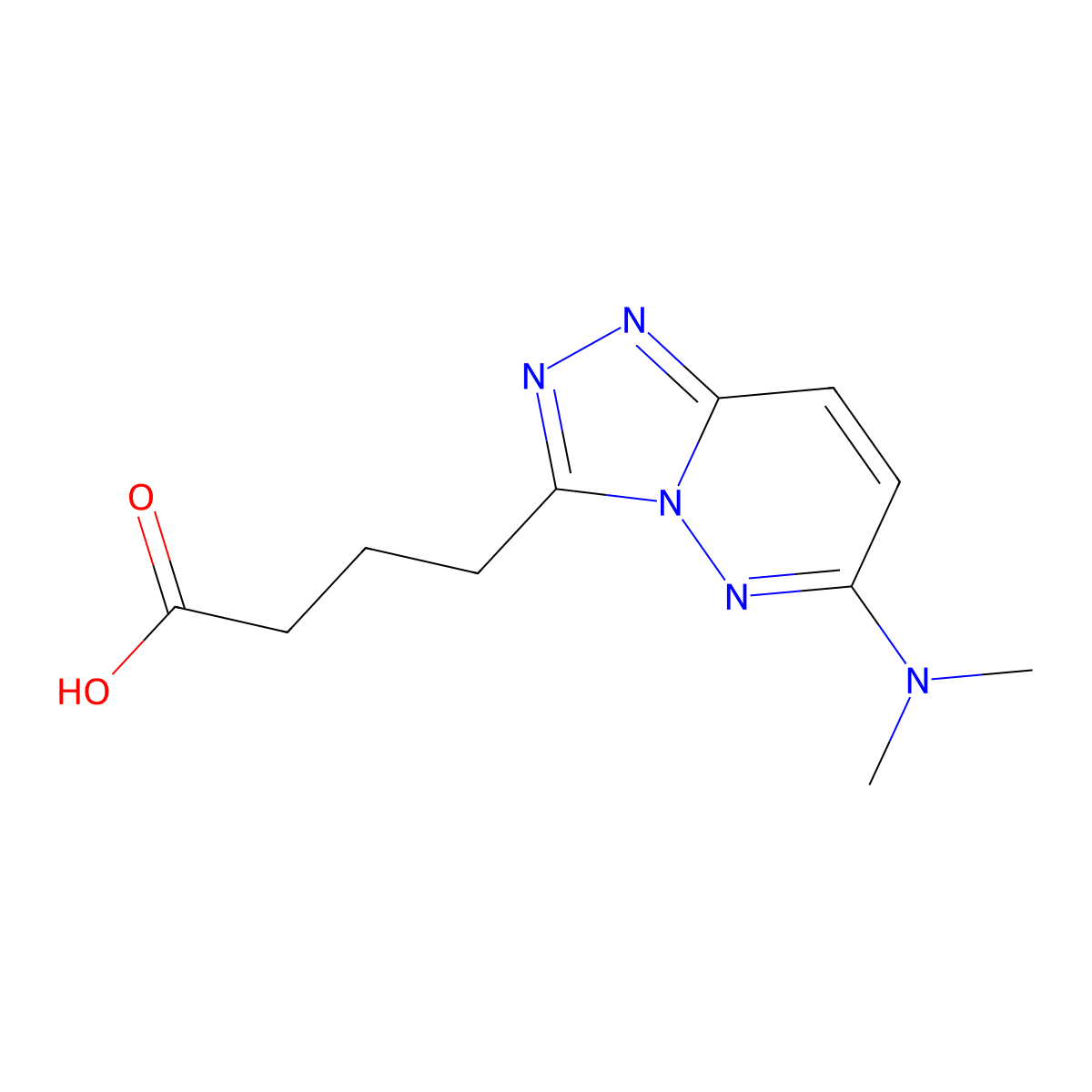 4-(6-(Dimethylamino)-[1,2,4]triazolo[4,3-b]pyridazin-3-yl)butanoic acid molecular structure, CAS 1429901-82-5