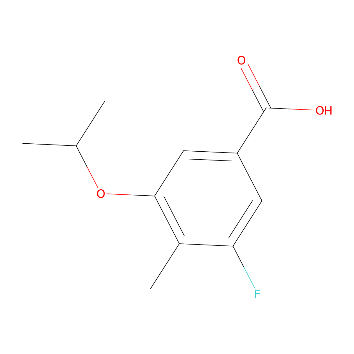 3-Fluoro-5-isopropoxy-4-methylbenzoic acid molecular structure, CAS 1429901-85-8