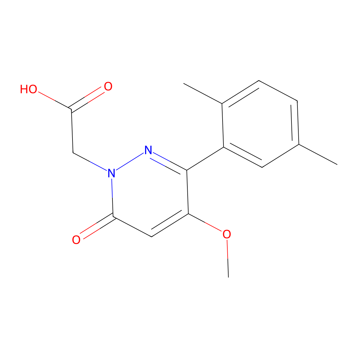 2-(3-(2,5-Dimethylphenyl)-4-methoxy-6-oxopyridazin-1(6H)-yl)acetic acid molecular structure, CAS 1429901-87-0