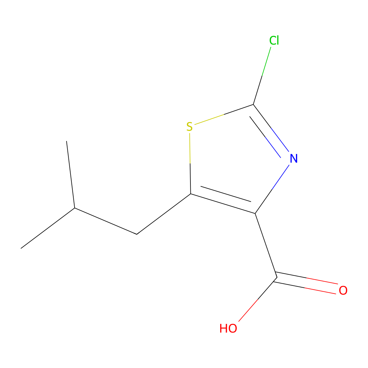2-Chloro-5-isobutylthiazole-4-carboxylic acid molecular structure, CAS 1429901-91-6
