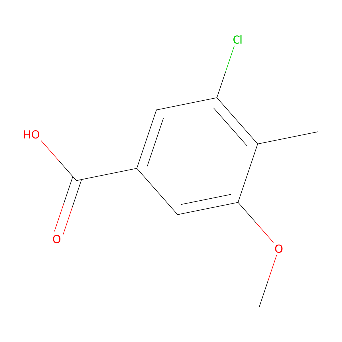3-Chloro-5-methoxy-4-methylbenzoic acid molecular structure, CAS 1429901-94-9