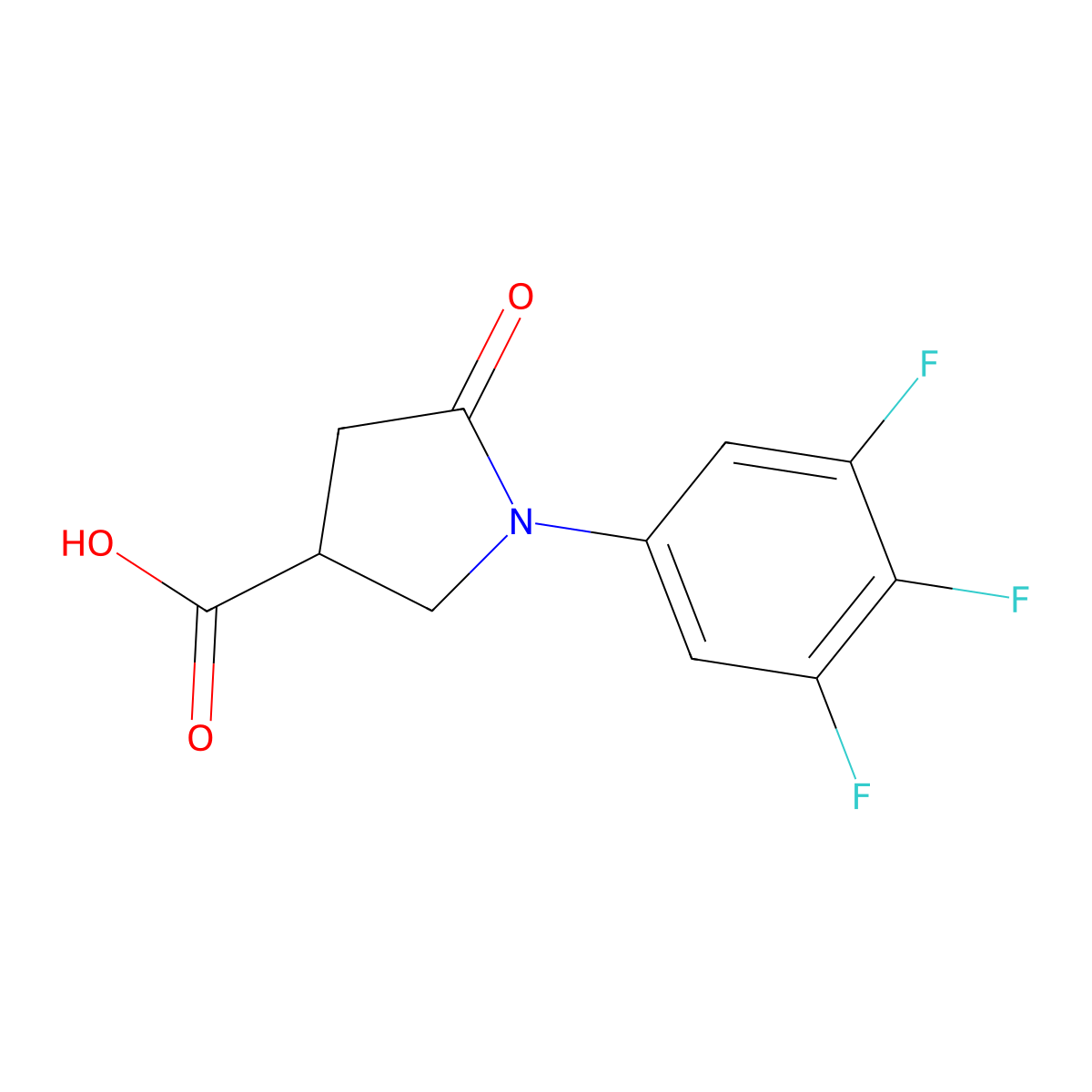 5-Oxo-1-(3,4,5-trifluorophenyl)pyrrolidine-3-carboxylic acid molecular structure, CAS 1429902-34-0
