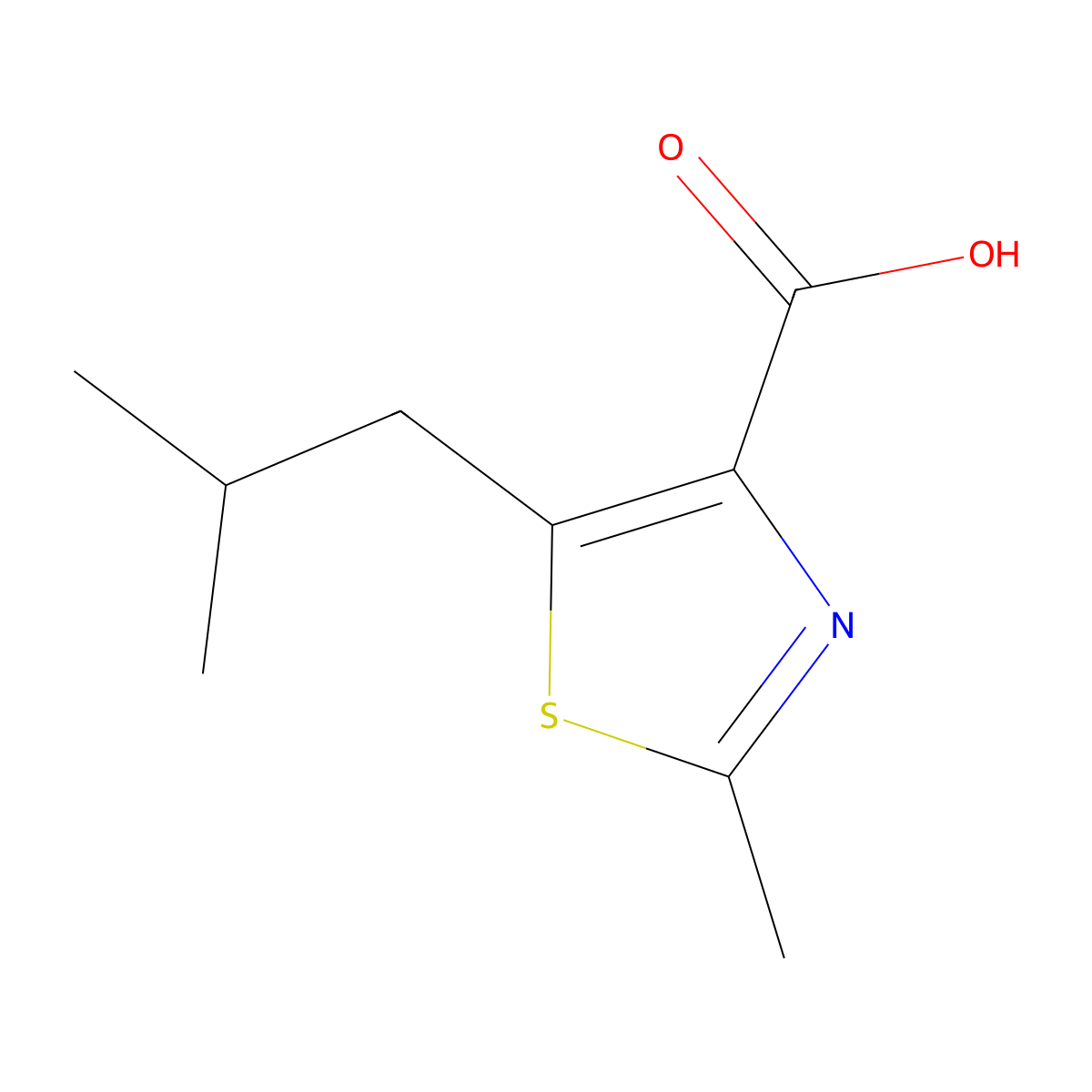 5-Isobutyl-2-methylthiazole-4-carboxylic acid molecular structure, CAS 1429902-36-2