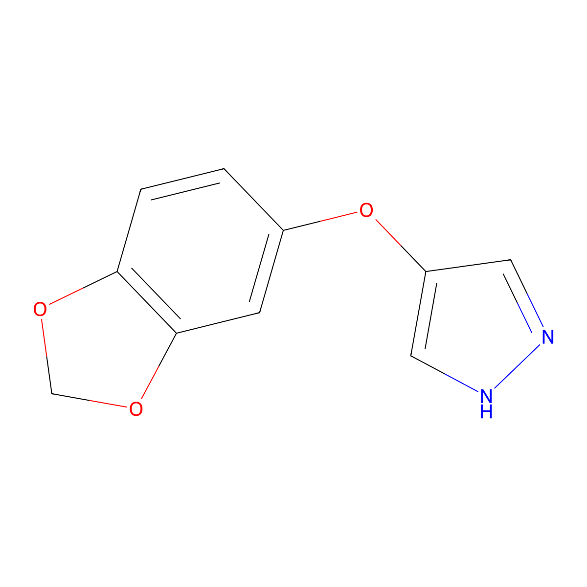 4-(Benzo[d][1,3]dioxol-5-yloxy)-1H-pyrazole molecular structure, CAS 1429902-41-9