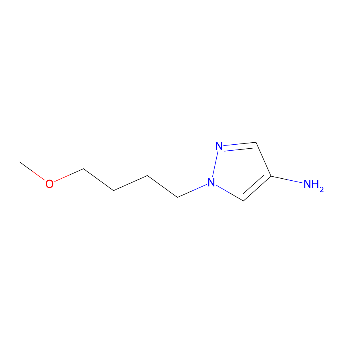 1-(4-Methoxybutyl)-1h-pyrazol-4-amine molecular structure, CAS 1429902-46-4