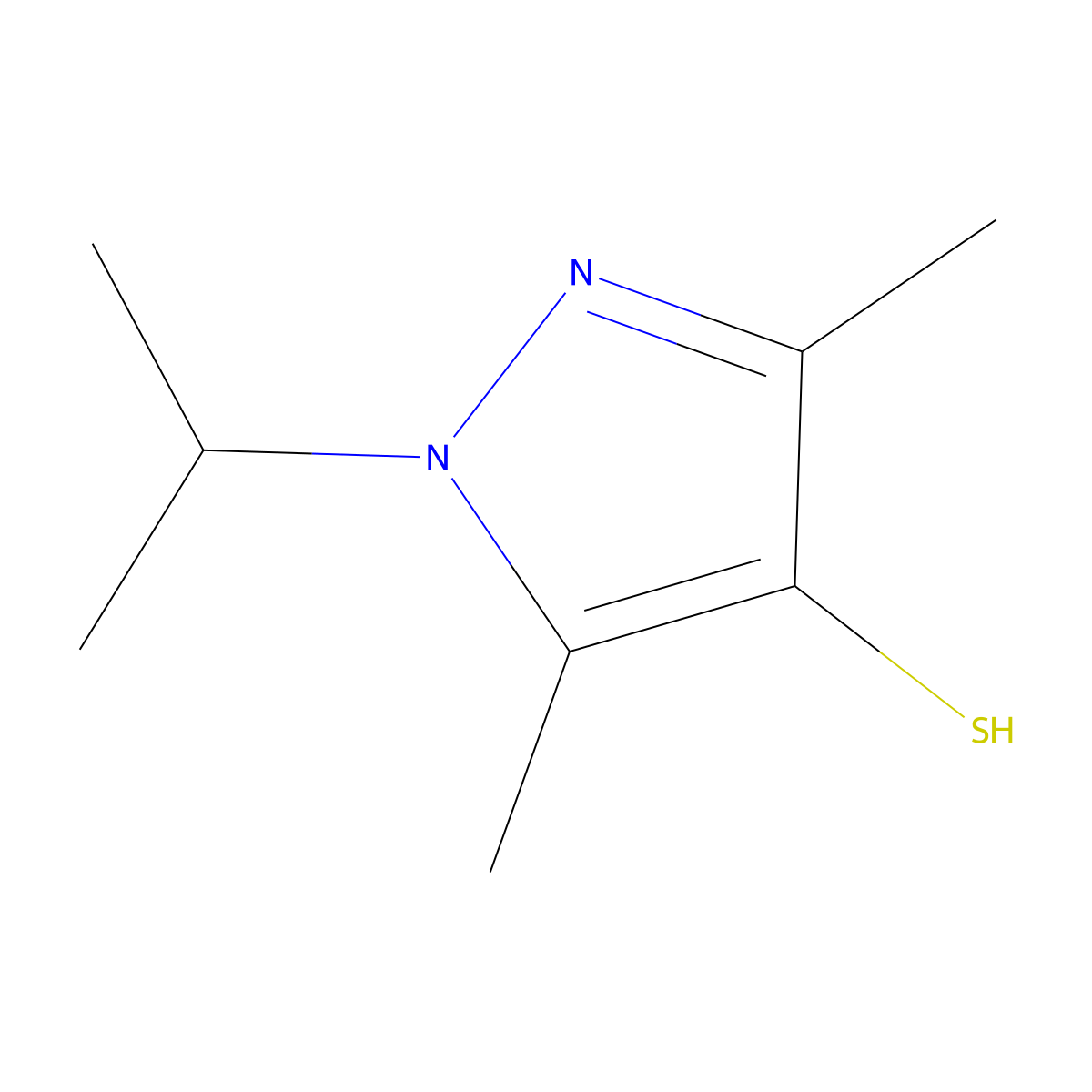 1-Isopropyl-3,5-dimethyl-1H-pyrazole-4-thiol molecular structure, CAS 1429902-47-5