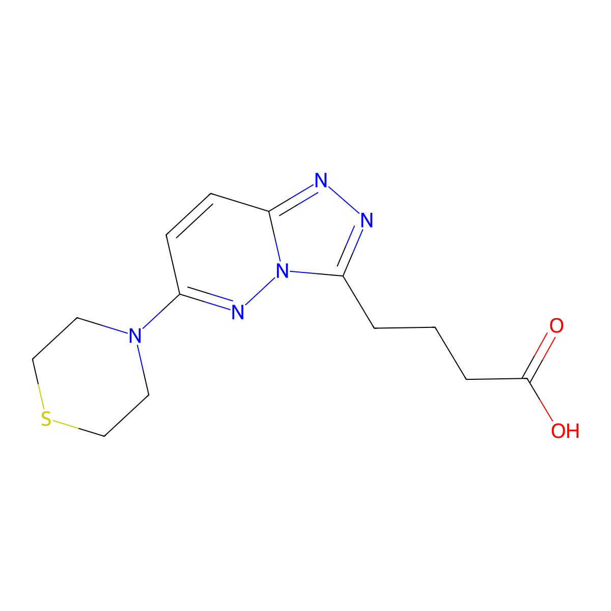 4-(6-Thiomorpholino-[1,2,4]triazolo[4,3-b]pyridazin-3-yl)butanoic acid molecular structure, CAS 1429902-87-3