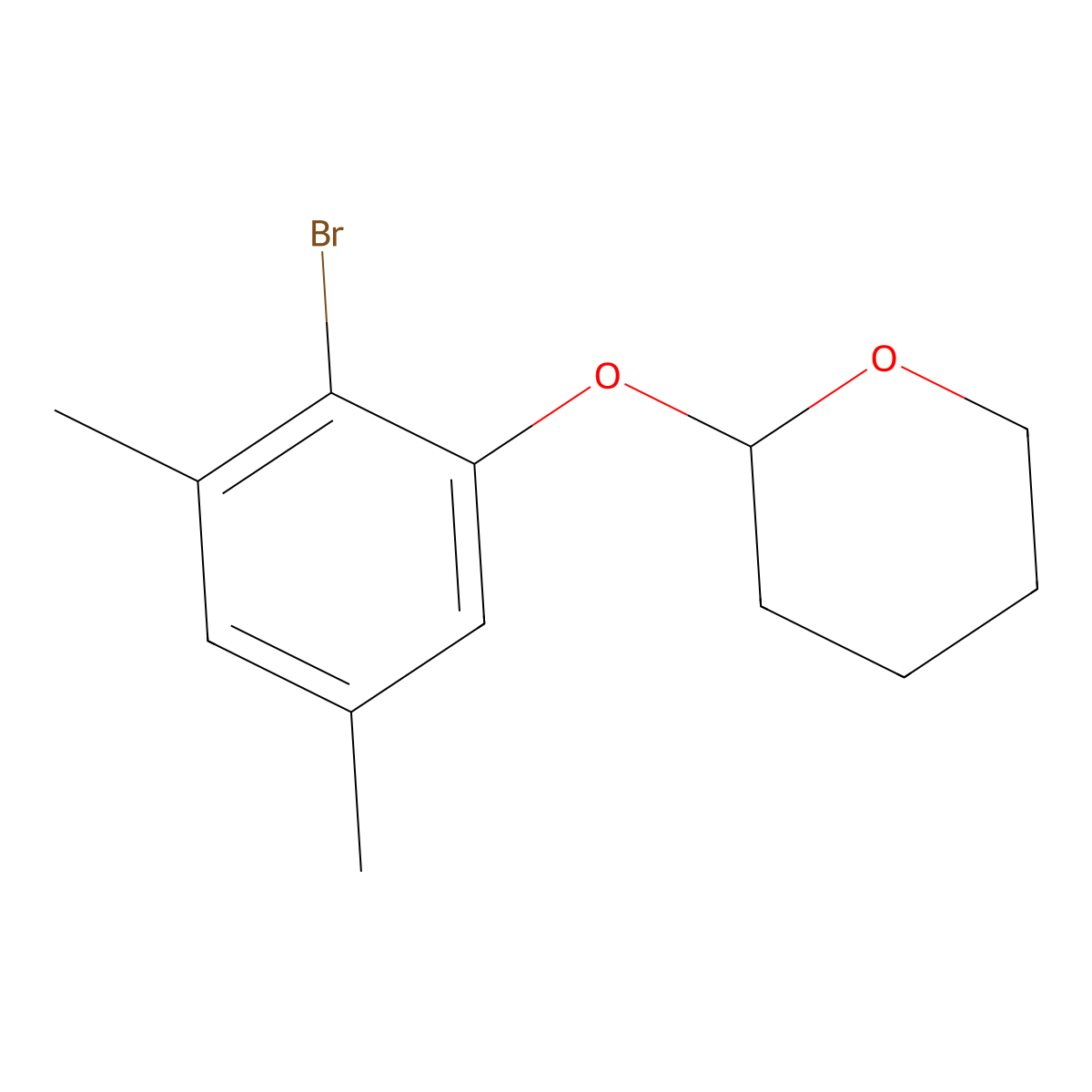 2-(2-Bromo-3,5-dimethyl-phenoxy)-tetrahydro-pyran molecular structure, CAS 1429902-89-5