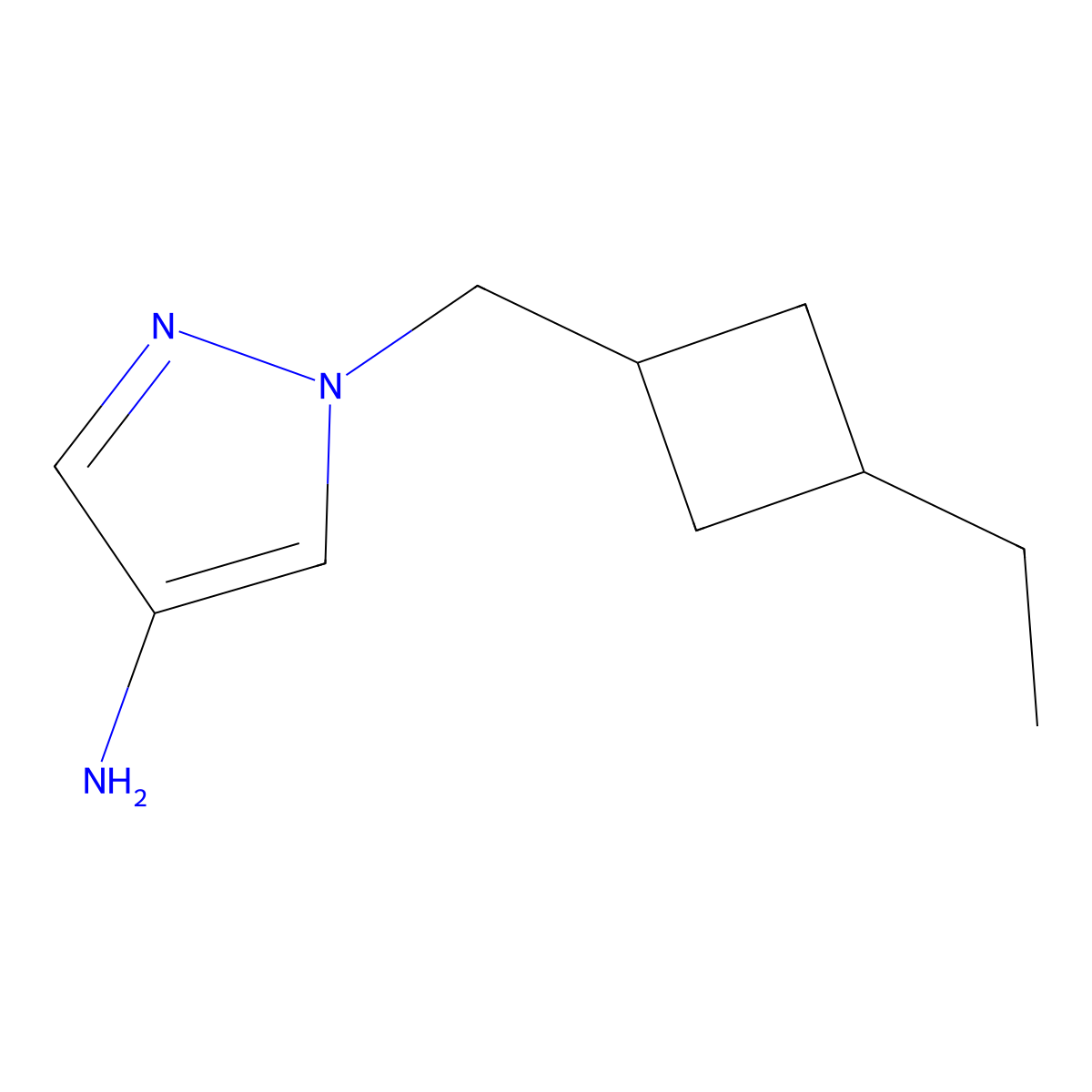 1-((3-Ethylcyclobutyl)methyl)-1H-pyrazol-4-amine molecular structure, CAS 1429903-10-5