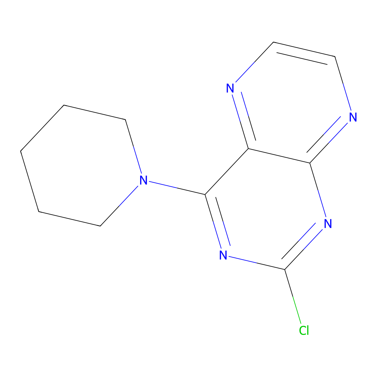 2-Chloro-4-(piperidin-1-yl)pteridine molecular structure, CAS 1429903-11-6