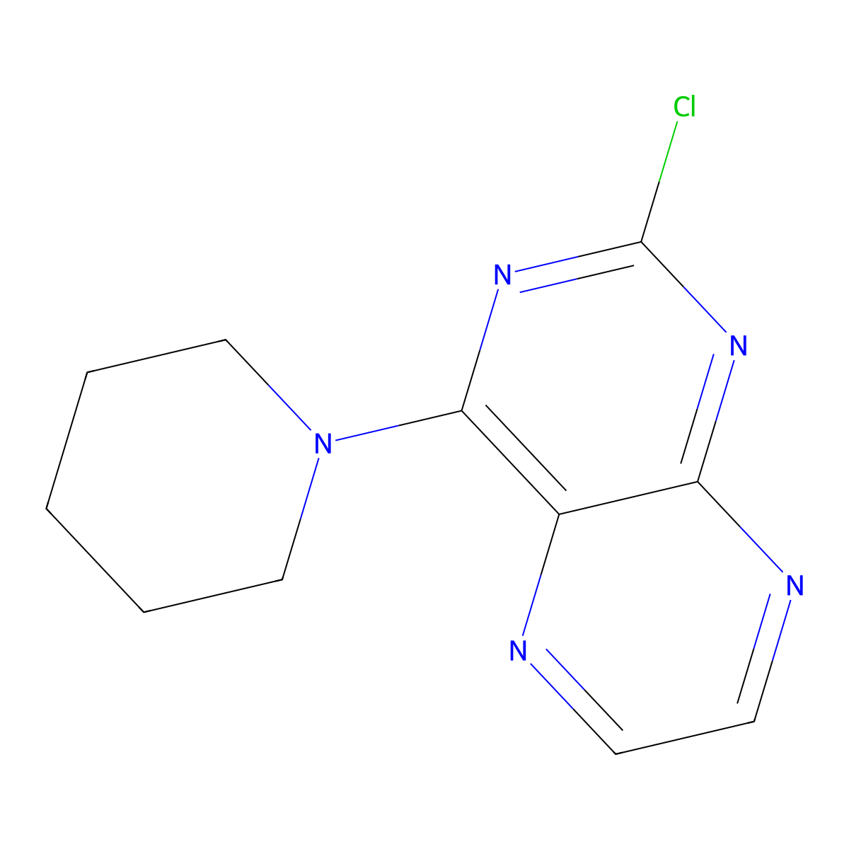 2-Chloro-4-(piperidin-1-yl)pteridine molecular structure, CAS 1429903-11-6