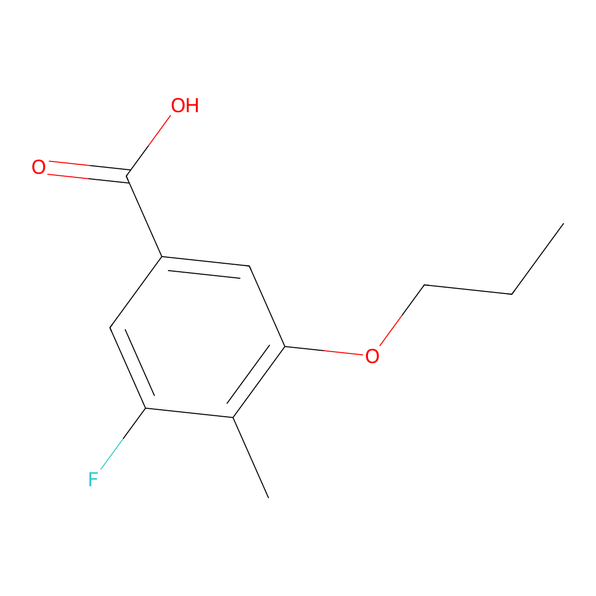 3-Fluoro-4-methyl-5-propoxybenzoic acid molecular structure, CAS 1429903-14-9
