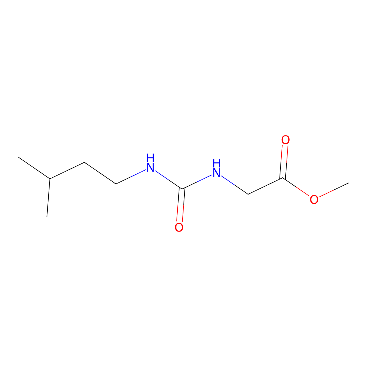 Methyl 2-(3-isopentylureido)acetate molecular structure, CAS 1429903-44-5
