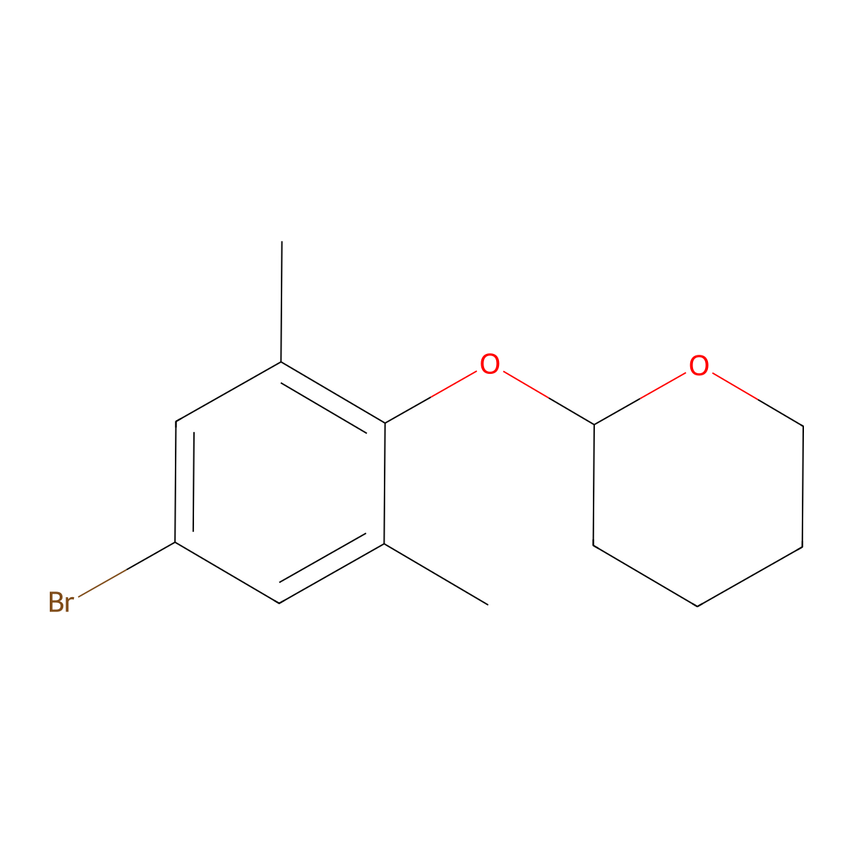 2-(4-Bromo-2,6-dimethylphenoxy)tetrahydro-2H-pyran molecular structure, CAS 1429903-46-7