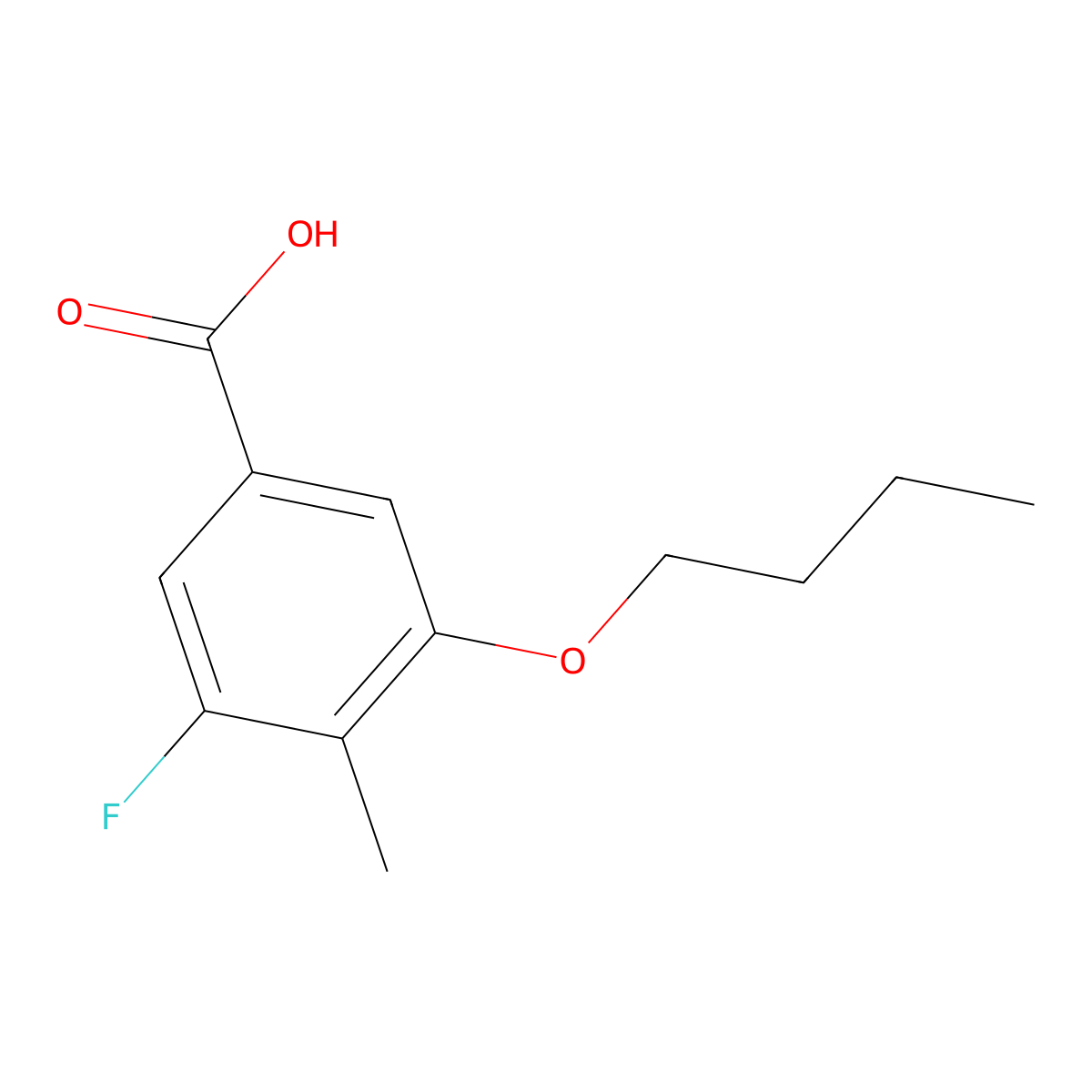 3-Butoxy-5-fluoro-4-methylbenzoic acid molecular structure, CAS 1429903-47-8