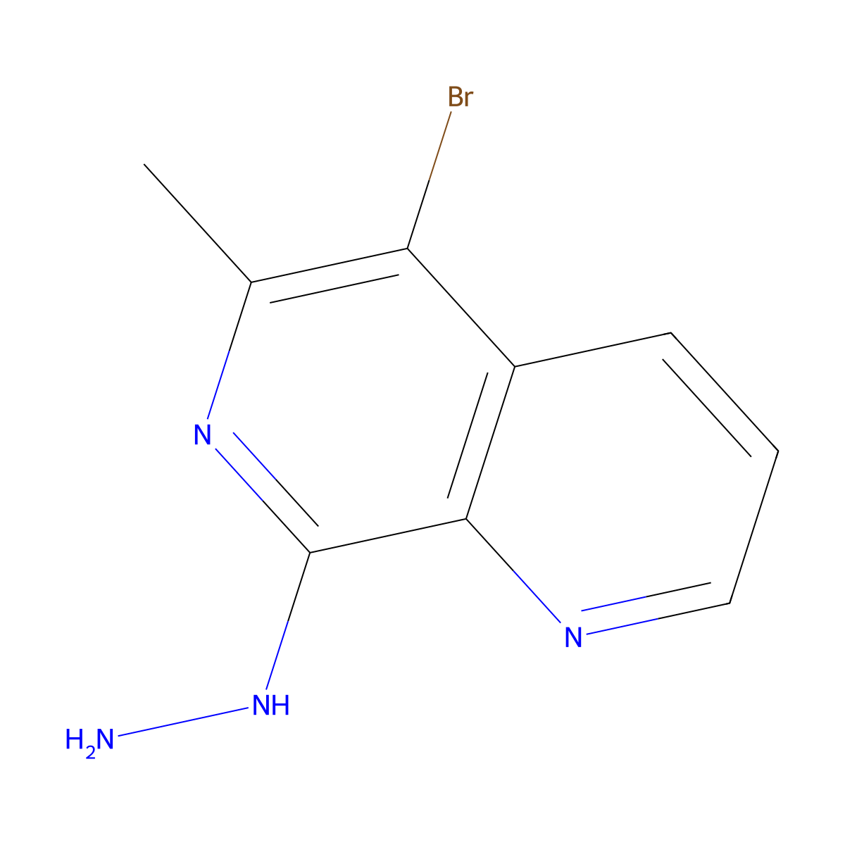 5-Bromo-8-hydrazinyl-6-methyl-1,7-naphthyridine molecular structure, CAS 1429903-53-6