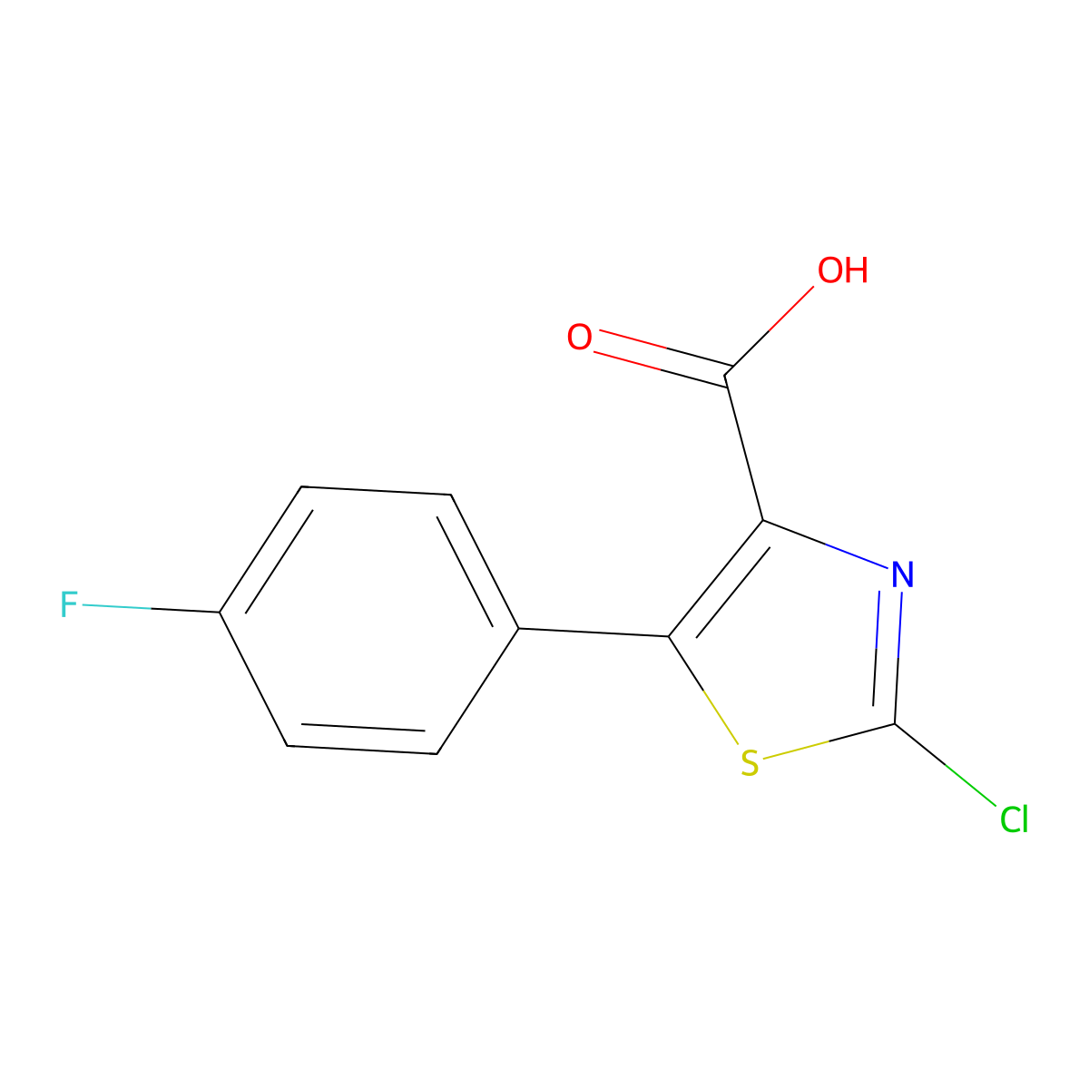 2-Chloro-5-(4-fluorophenyl)thiazole-4-carboxylic acid molecular structure, CAS 1429903-78-5