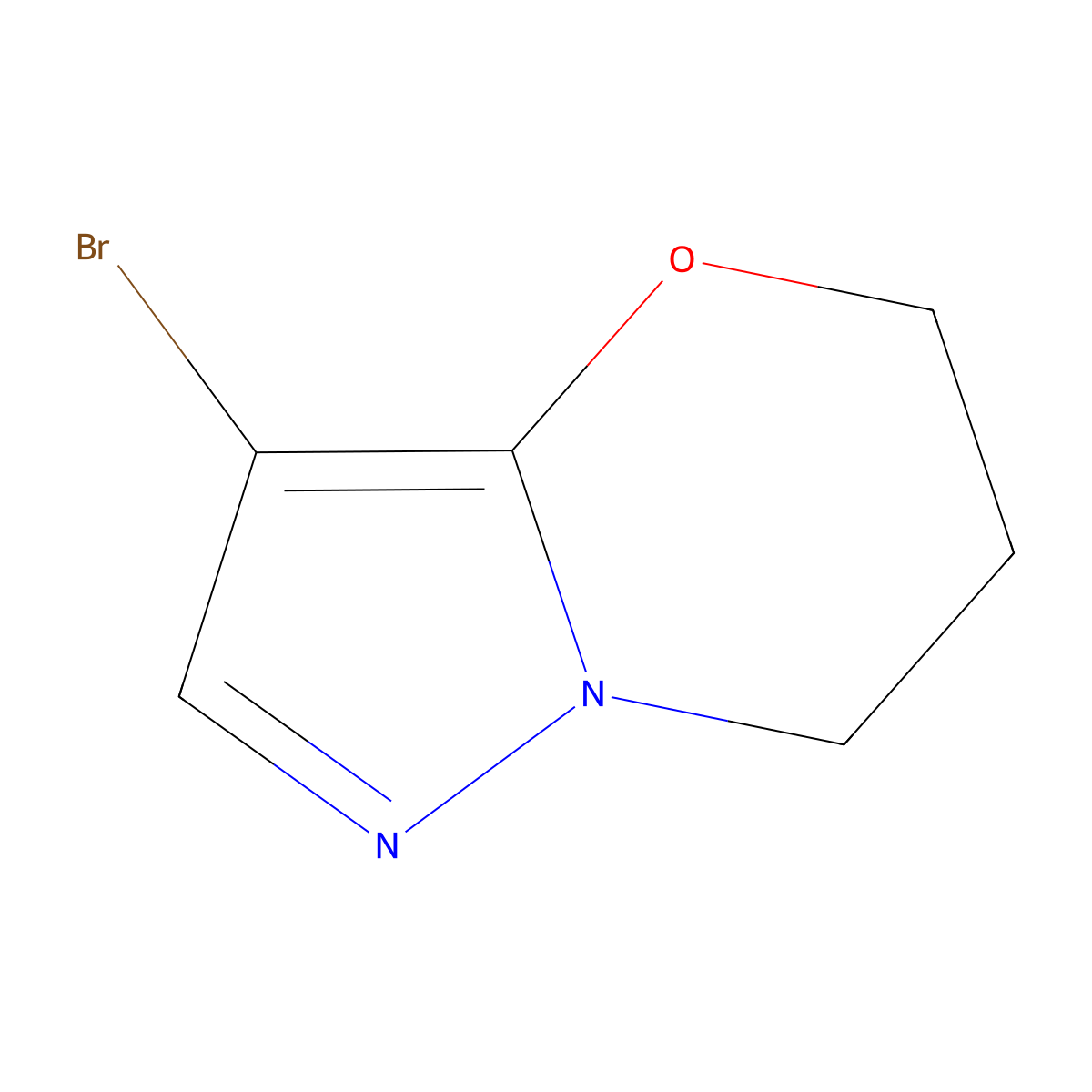 3-bromo-5H,6H,7H-pyrazolo(3,2-b)(1,3)oxazine molecular structure, CAS 1429903-85-4