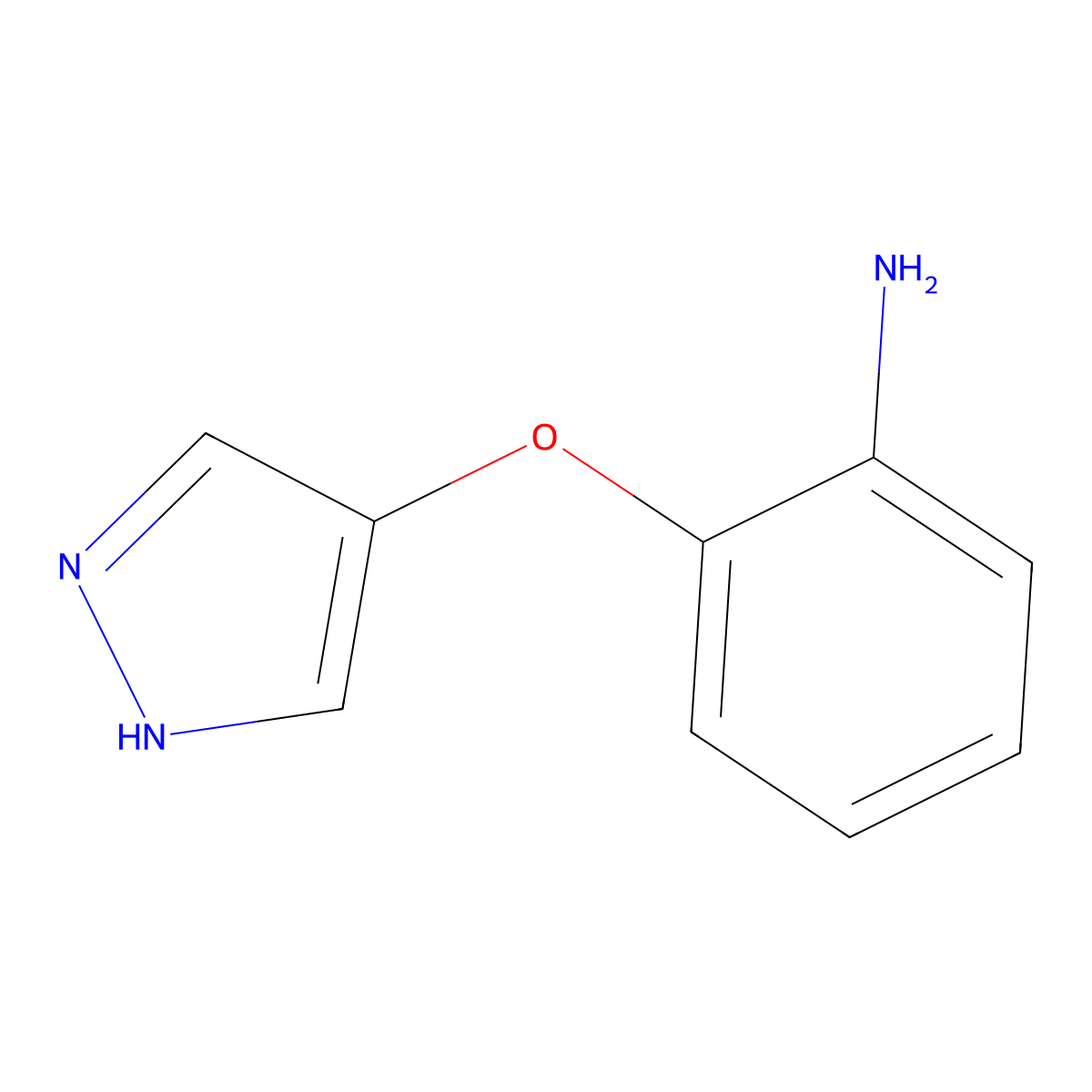 2-((1H-Pyrazol-4-yl)oxy)aniline molecular structure, CAS 1429904-04-0