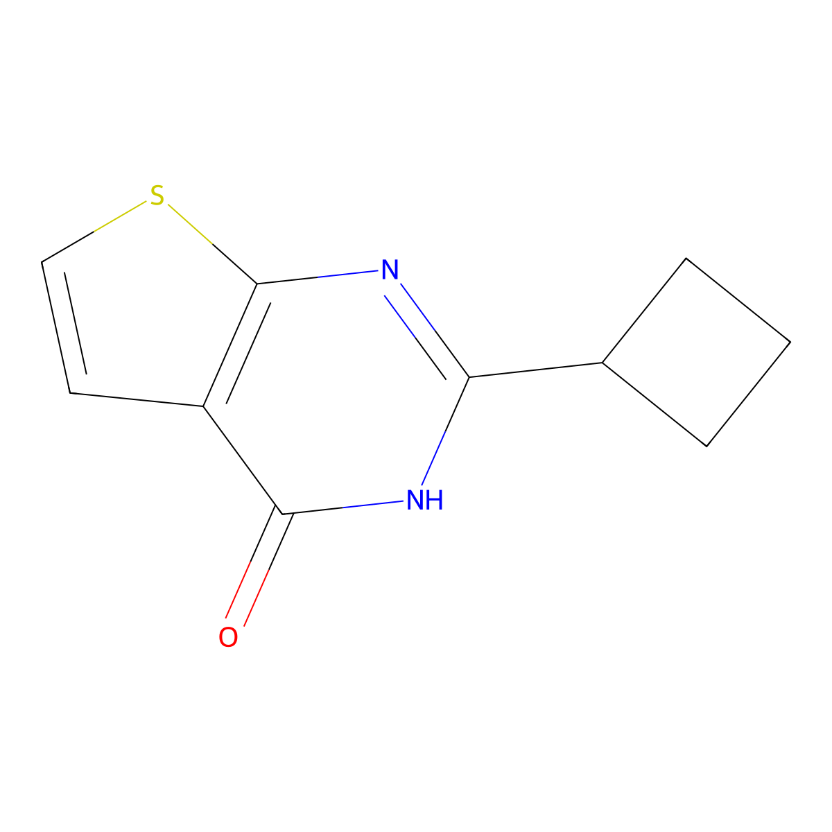 2-cyclobutyl-3H,4H-thieno[2,3-d]pyrimidin-4-one molecular structure, CAS 1429904-06-2