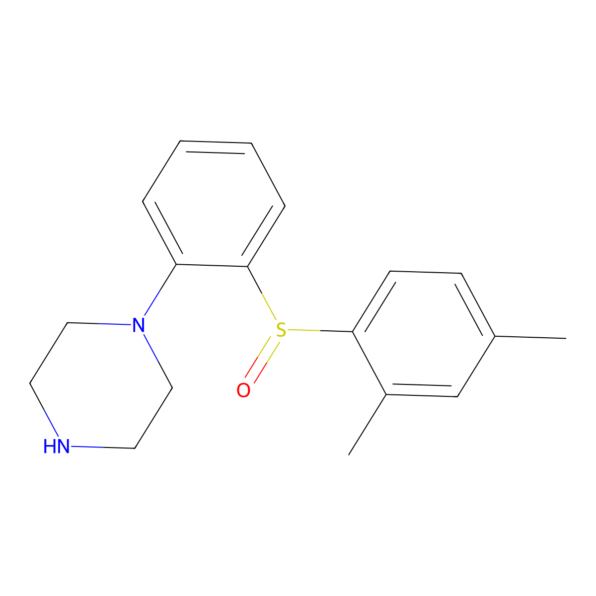 1-(2-((2,4-Dimethylphenyl)sulfinyl)phenyl)piperazine molecular structure, CAS 1429908-35-9