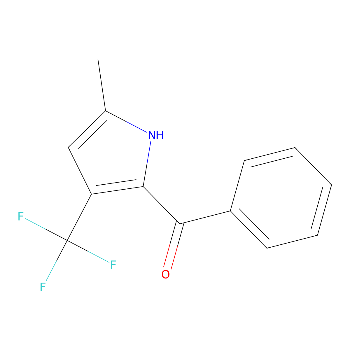 Methanone, [5-methyl-3-(trifluoromethyl)-1H-pyrrol-2-yl]phenyl- molecular structure, CAS 142991-72-8