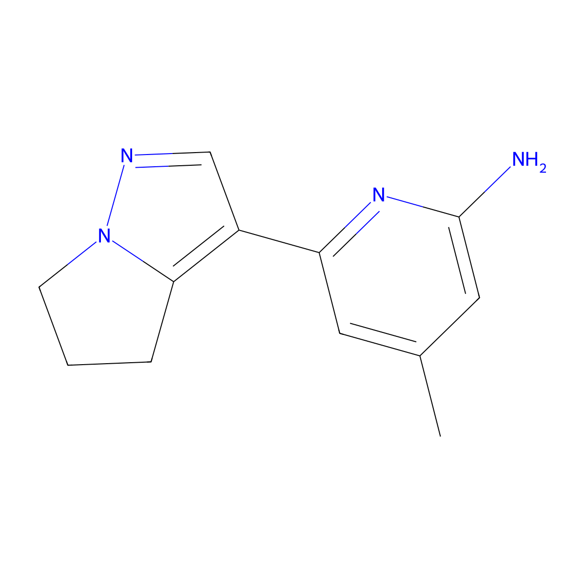 6-(5,6-dihydro-4H-pyrrolo[2,1-e]pyrazol-3-yl)-4-methylpyridin-2-amine molecular structure, CAS 1429913-11-0