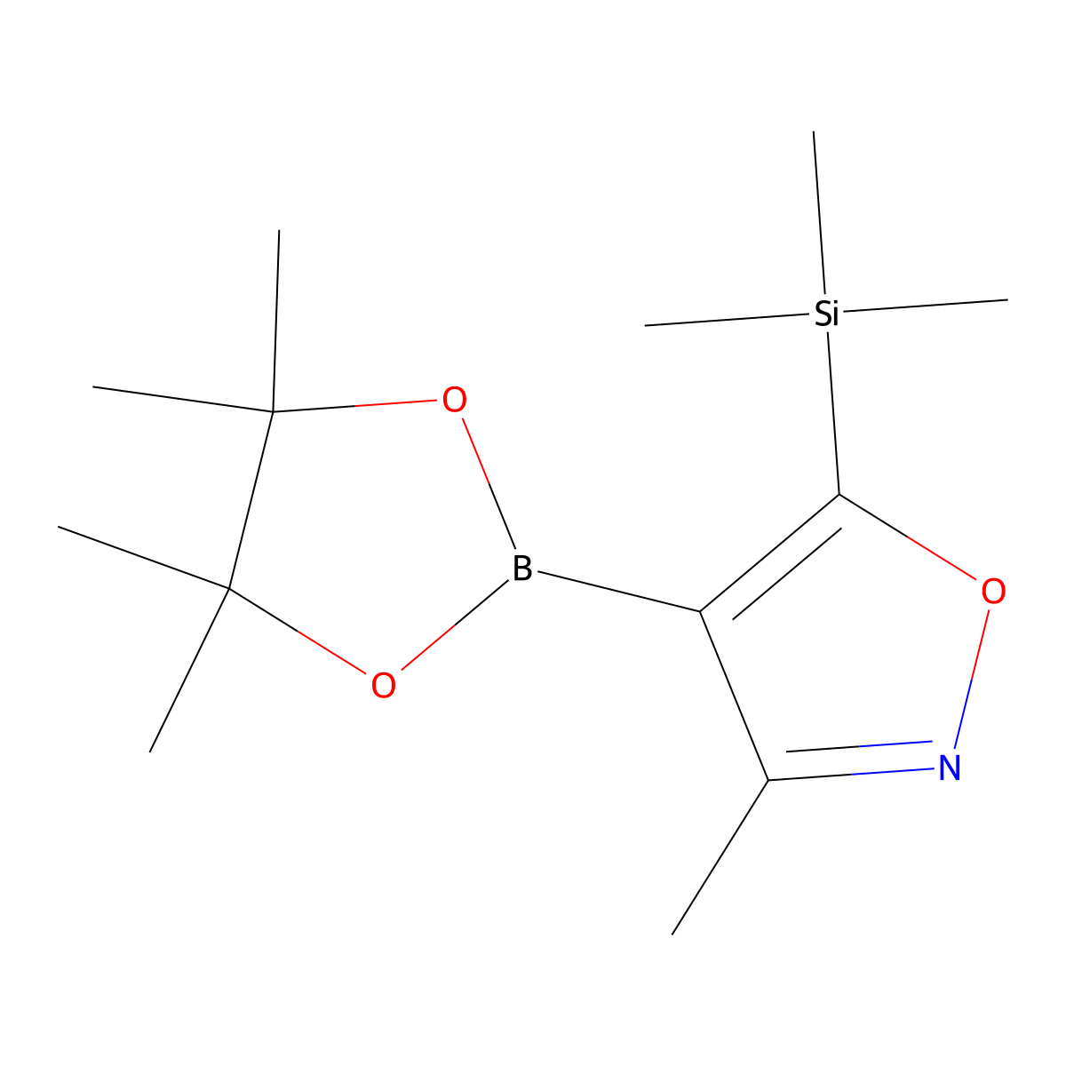 3-Methyl-4-(4,4,5,5-tetramethyl-1,3,2-dioxaborolan-2-yl)-5-(trimethylsilyl)isoxazole molecular structure, CAS 1429913-32-5