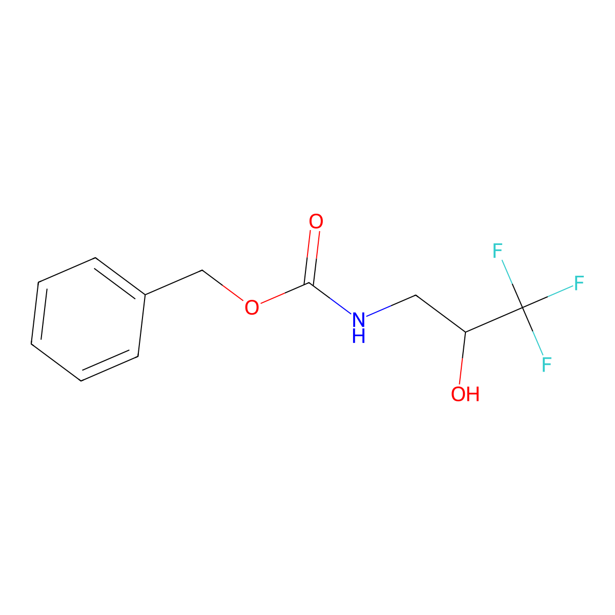 Benzyl (3,3,3-trifluoro-2-hydroxypropyl)carbamate molecular structure, CAS 1429913-35-8