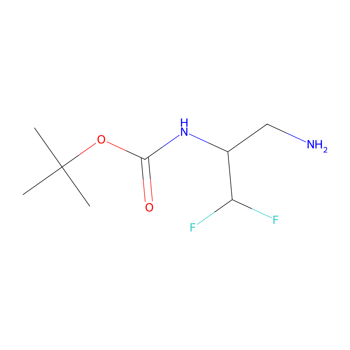 tert-Butyl (3-amino-1,1-difluoropropan-2-yl)carbamate molecular structure, CAS 1429913-42-7