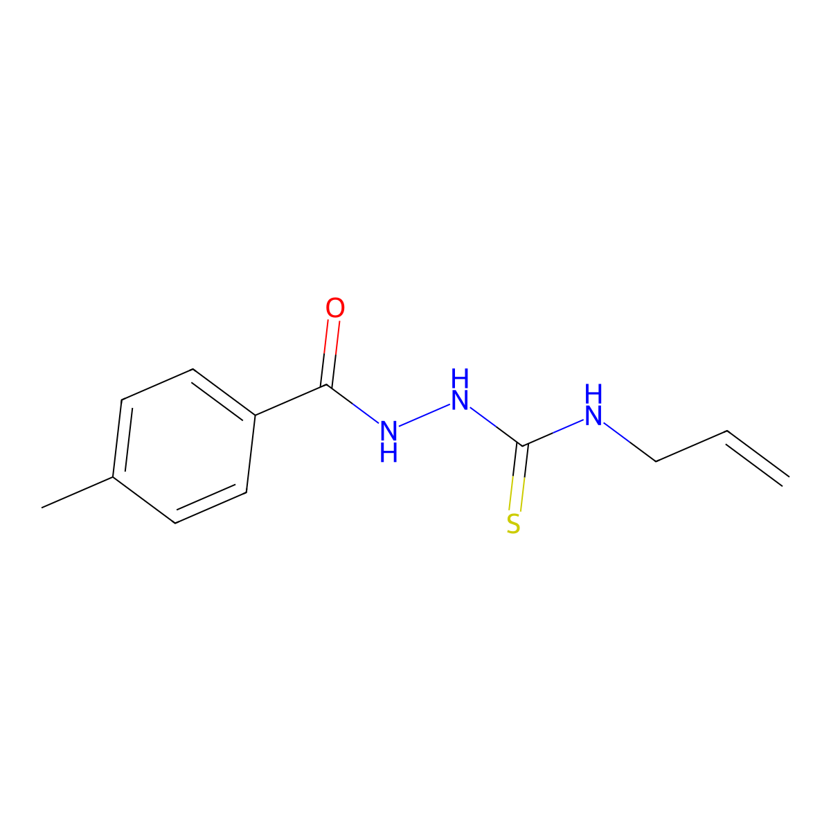 2-[(4-methylphenyl)carbonyl]-N-(prop-2-en-1-yl)hydrazinecarbothioamide molecular structure, CAS 142993-40-6