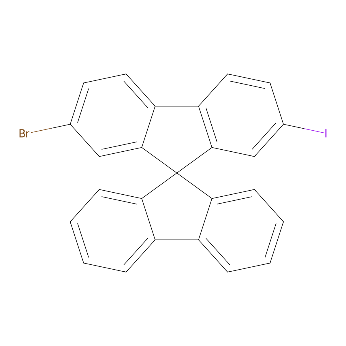 2-Bromo-7-iodo-9,9'-spirobi[fluorene] molecular structure, CAS 1429933-33-4
