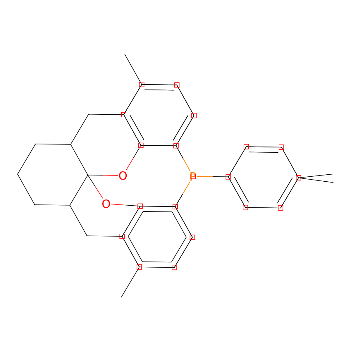 1,1'-[(5aR,8aR,14aR)-5a,6,7,8,8a,9-hexahydro-5H-[1]benzopyrano[3,2-d]xanthene-1,13-diyl]bis[1,1-di(4-methylphenylphosphine , (R,R,R)-Tol-SKP molecular structure, CAS 1429939-32-1