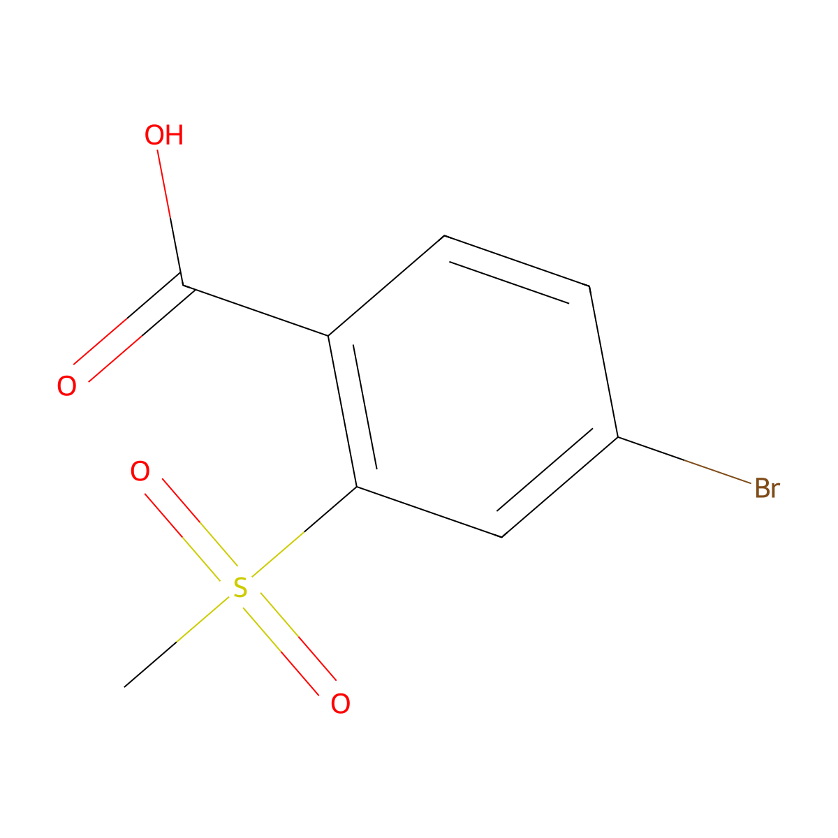 4-Bromo-2-methanesulfonylbenzoic acid molecular structure, CAS 142994-02-3