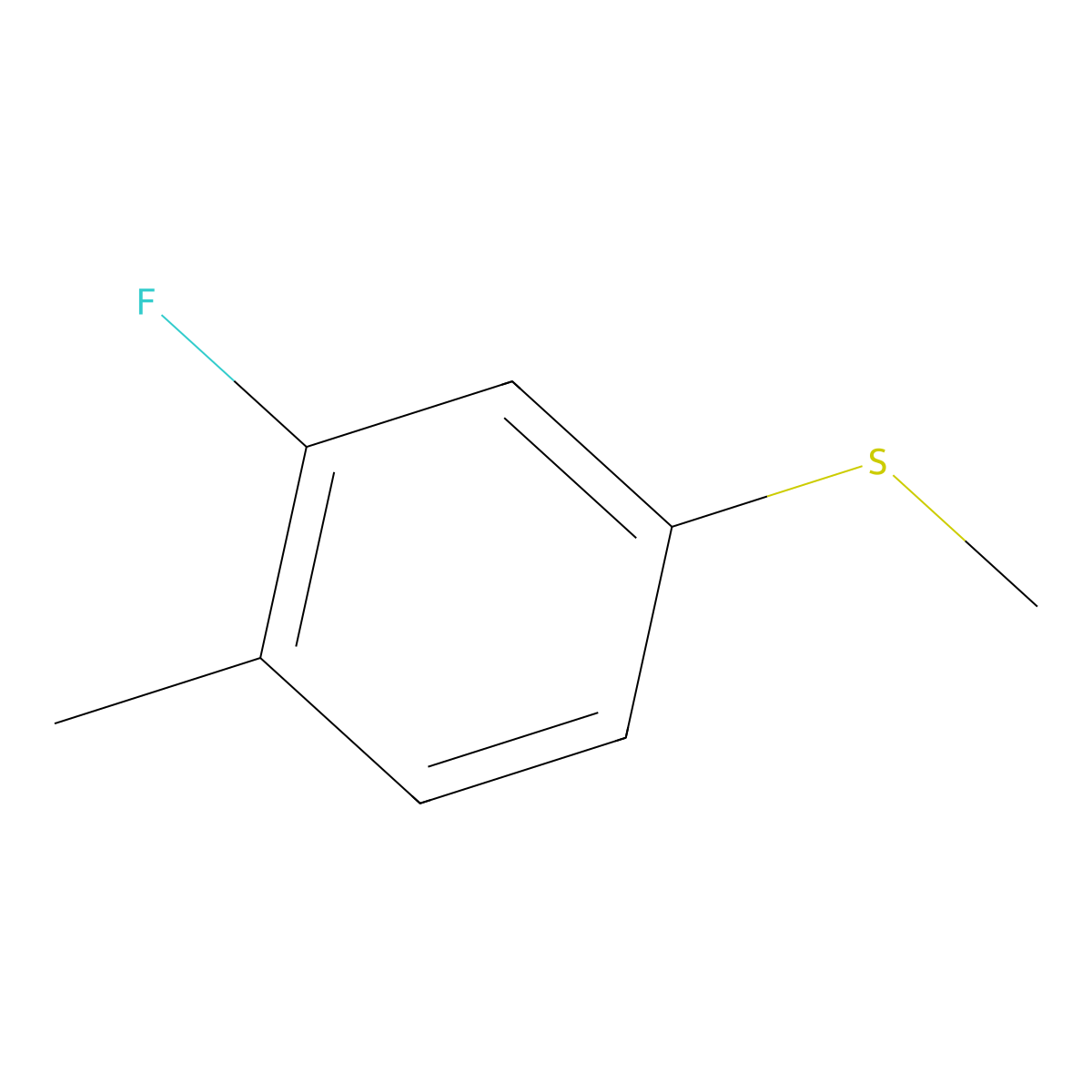3-Fluoro-4-methylphenyl methyl sulfide molecular structure, CAS 142994-08-9