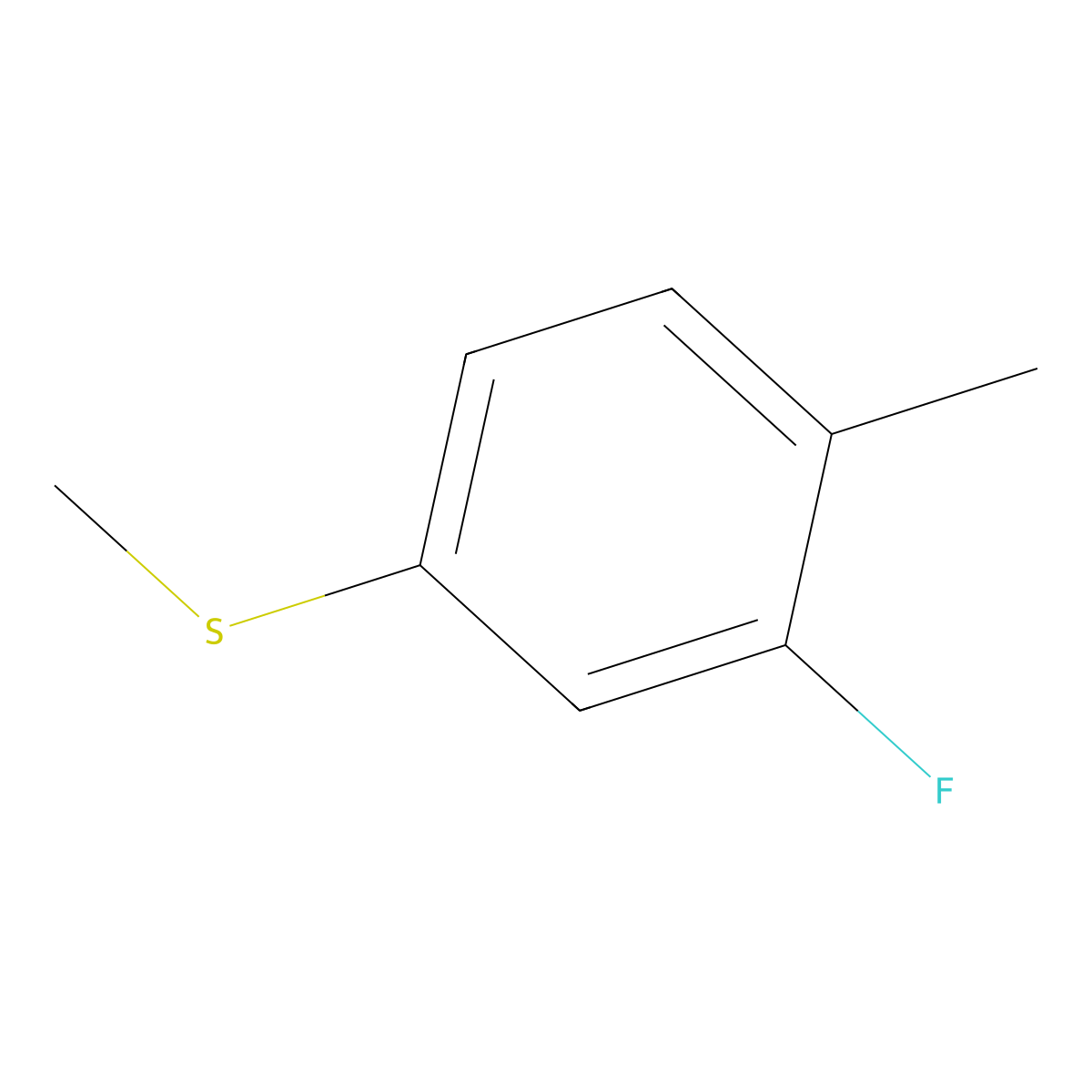 3-Fluoro-4-methylphenyl methyl sulfide molecular structure, CAS 142994-08-9