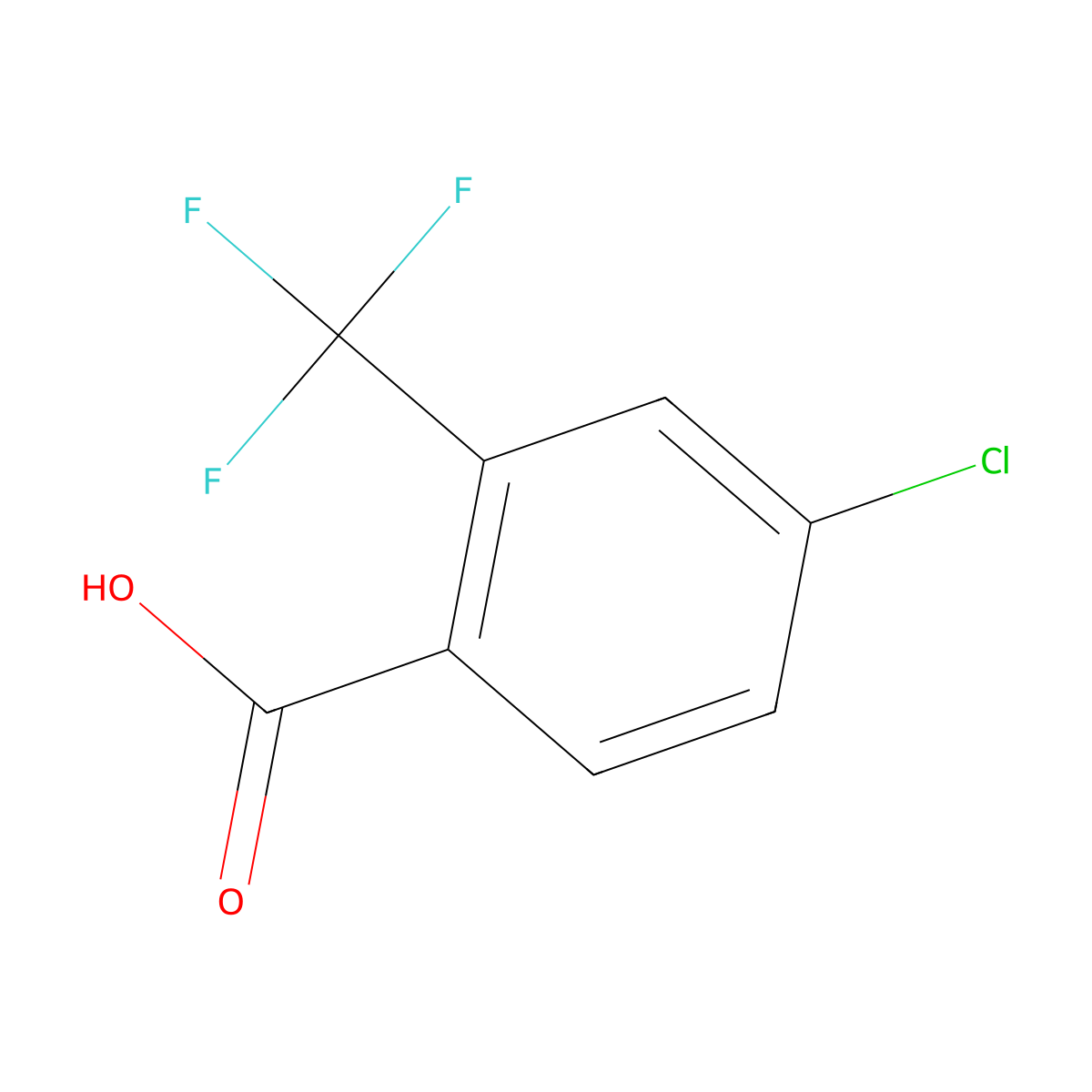 4-Chloro-2-(trifluoromethyl)benzoic acid molecular structure, CAS 142994-09-0