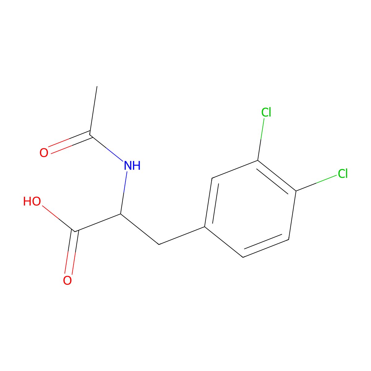 N-Acetyl-3,4-dichlorophenylalanine molecular structure, CAS 142995-29-7