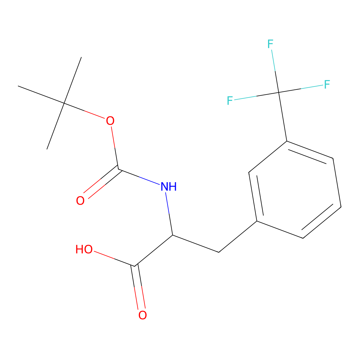 N-((1,1-Dimethylethoxy)carbonyl)-3-(trifluoromethyl)-L-phenylalanine molecular structure, CAS 142995-31-1