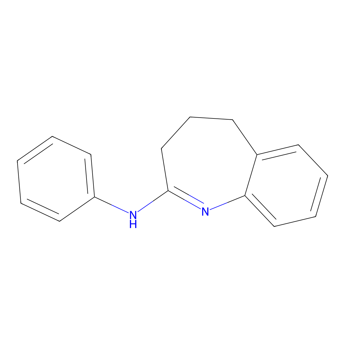 N-phenyl-4,5-dihydro-3H-1-benzazepin-2-amine molecular structure, CAS 142997-87-3