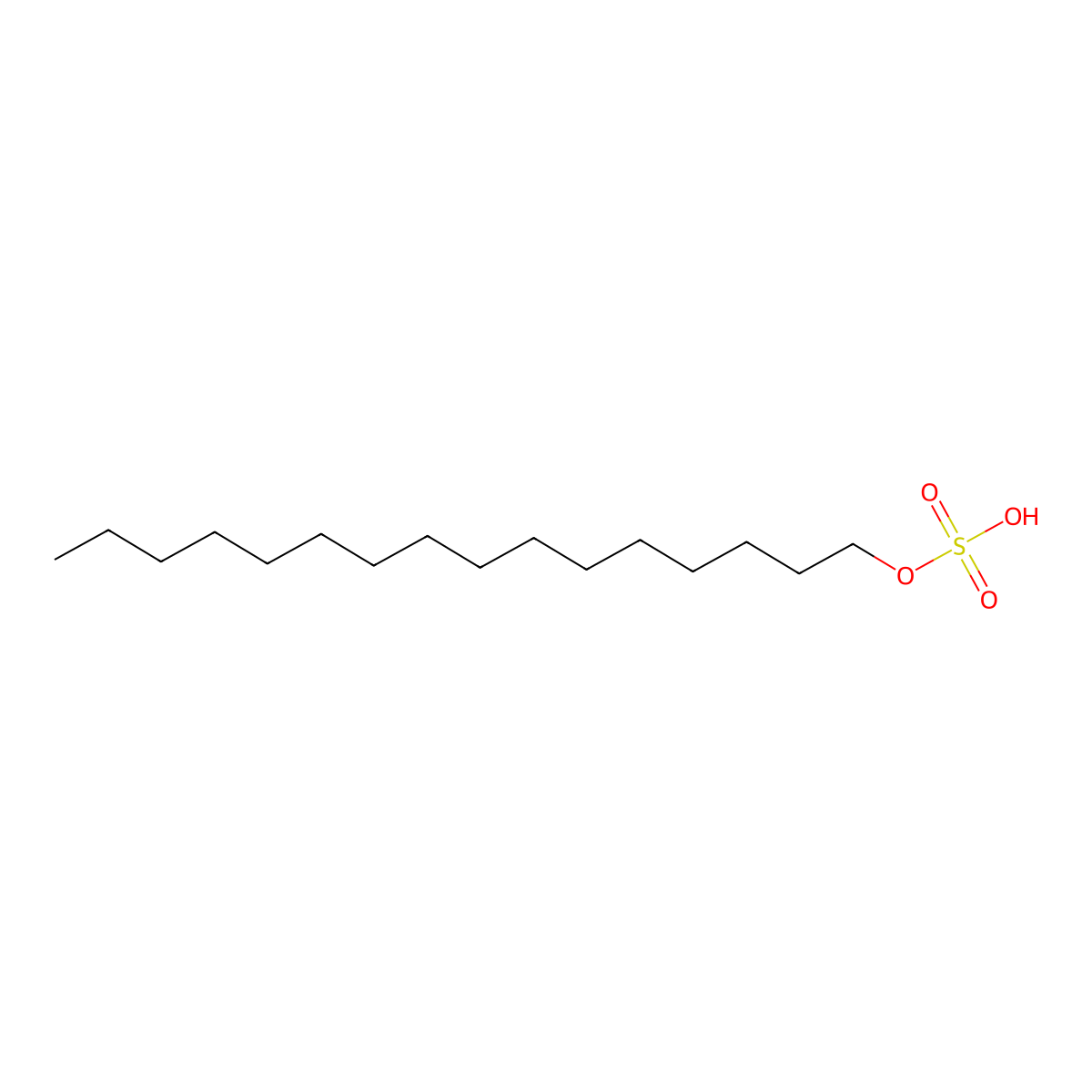 Hexadecyl sulfate molecular structure, CAS 143-02-2
