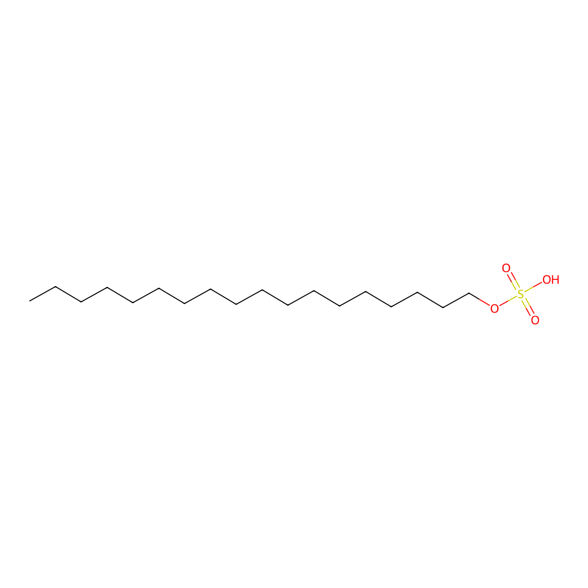 Sulfuric acid, monooctadecyl ester molecular structure, CAS 143-03-3