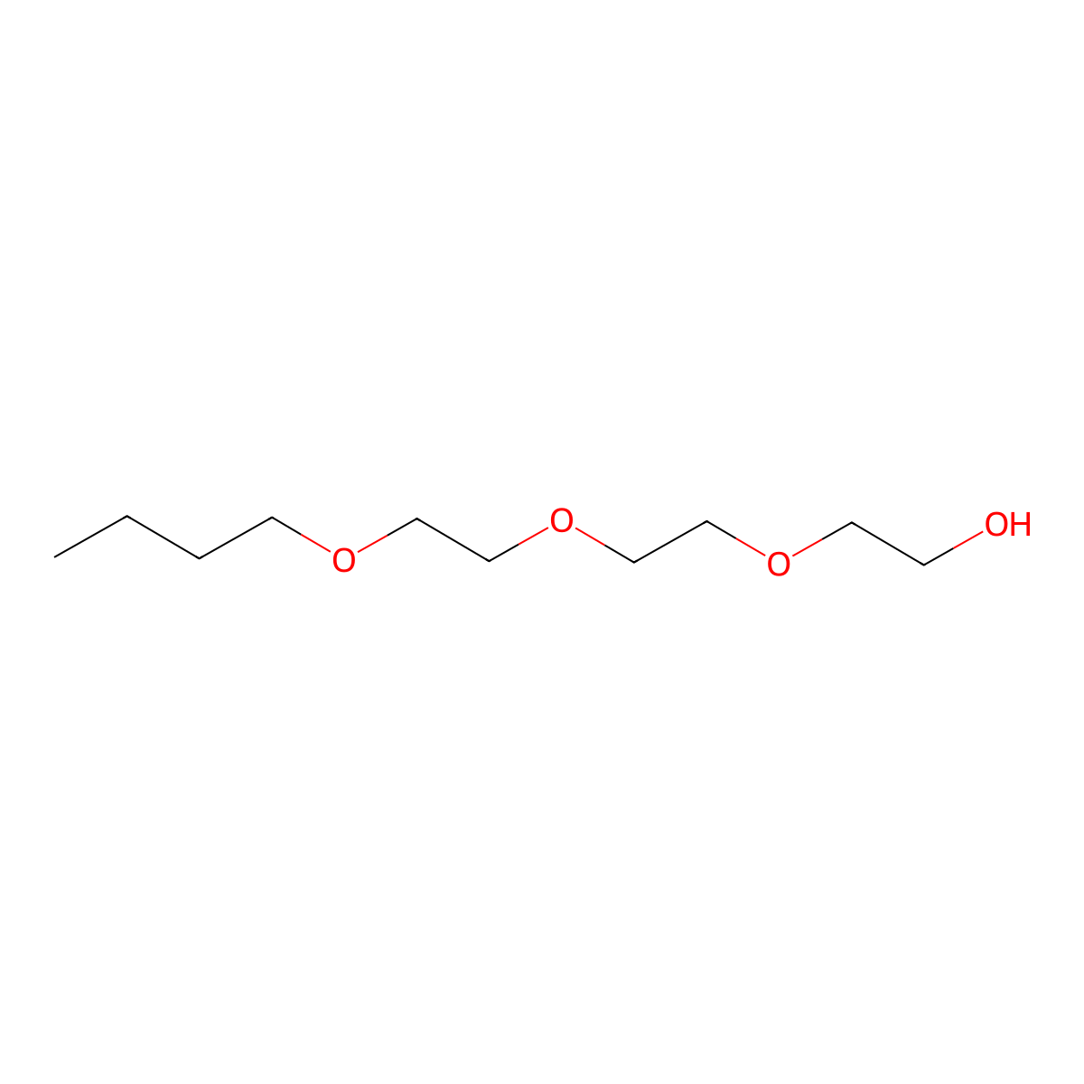 Triethylene glycol monobutyl ether molecular structure, CAS 143-22-6