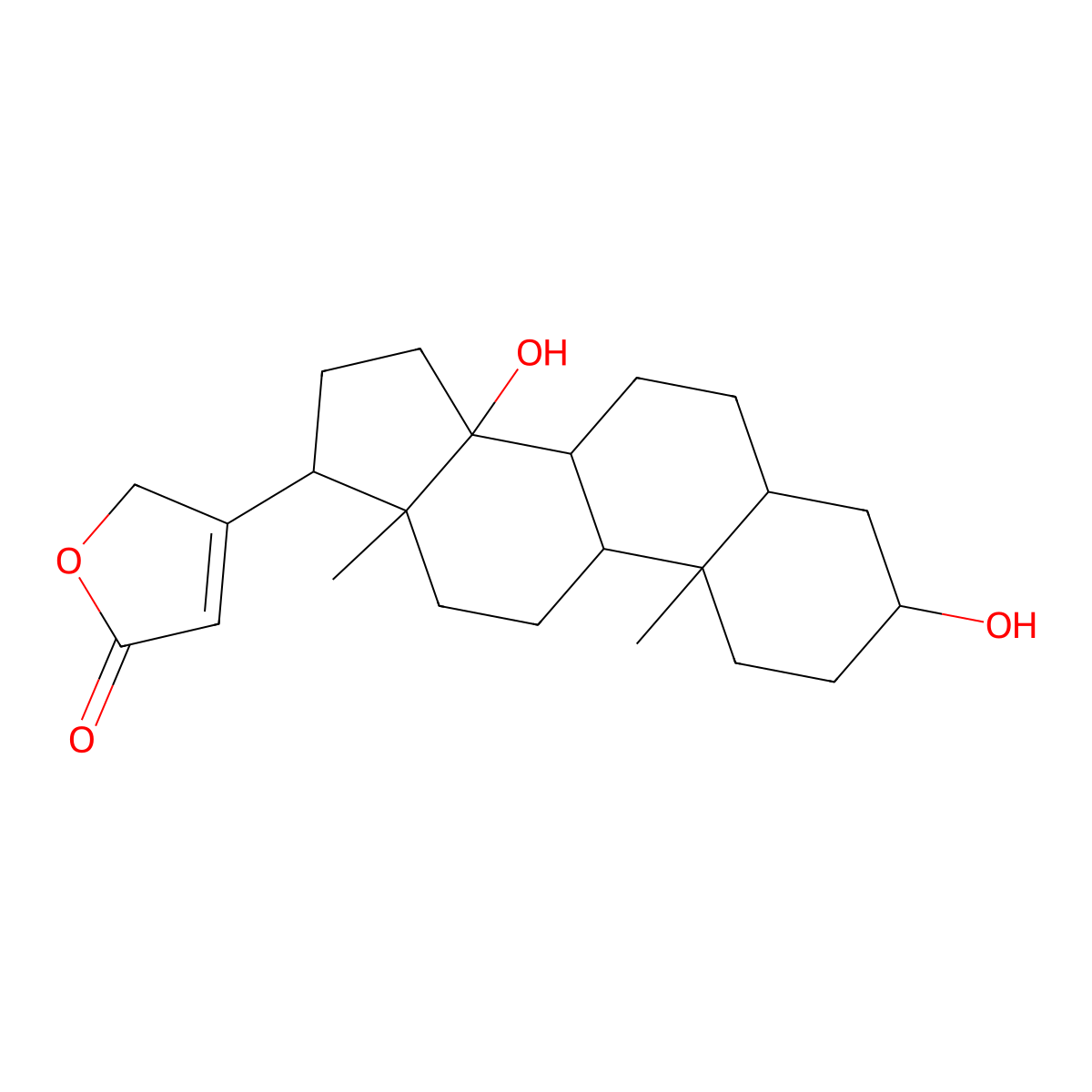 Digitoxigenin molecular structure, CAS 143-62-4