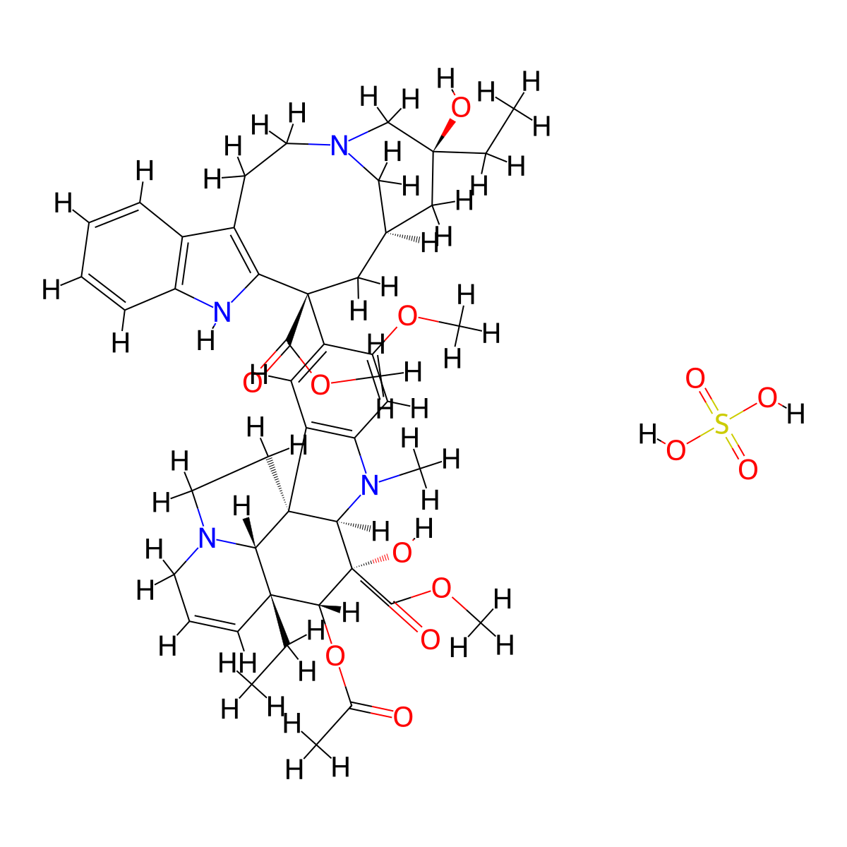 Vinblastine Sulfate molecular structure, CAS 143-67-9