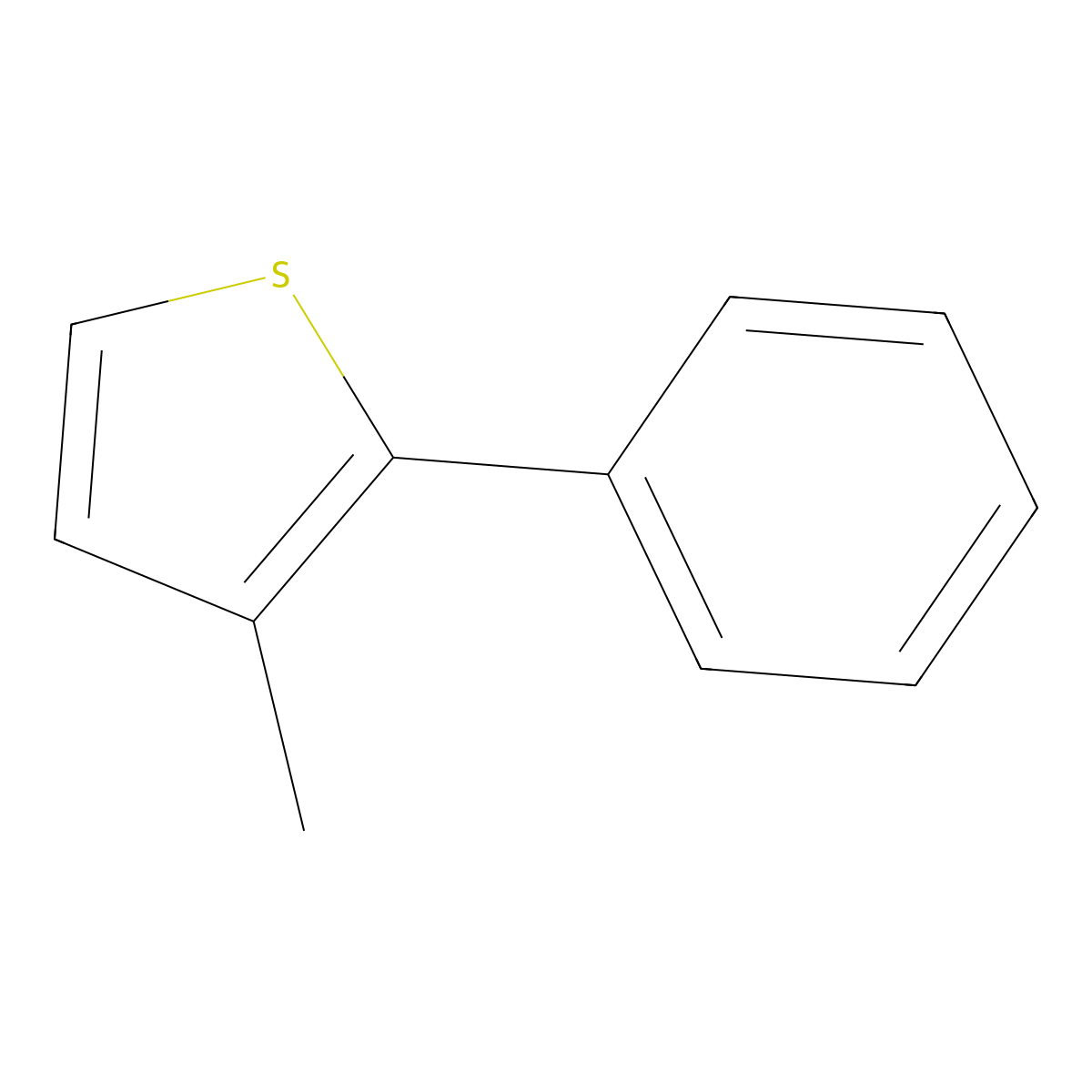 3-Methyl-2-phenylthiophene molecular structure, CAS 14300-30-2