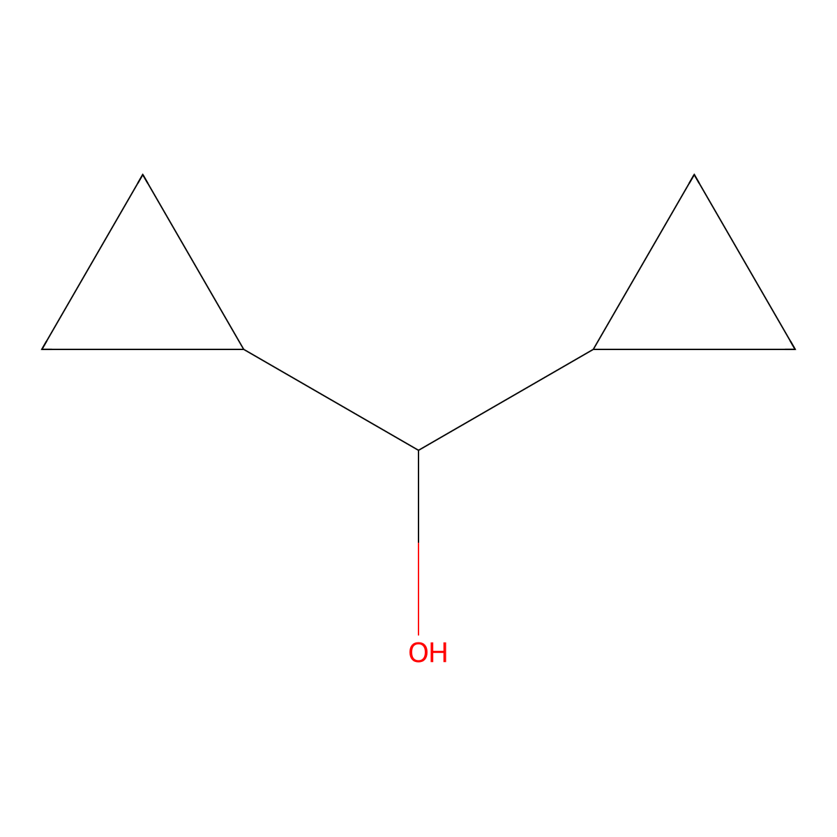 Dicyclopropylmethanol molecular structure, CAS 14300-33-5